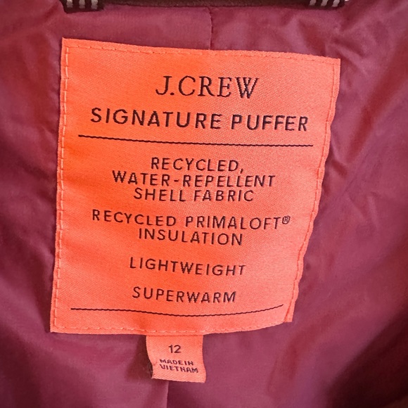 J. Crew Signature Puffer Primaloft Coat Jacket Lightly Worn - Picture 6 of 7